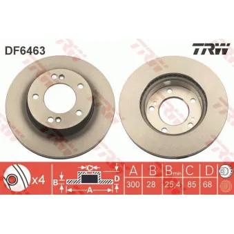 Jeu de 2 disques de frein avant TRW DF6463