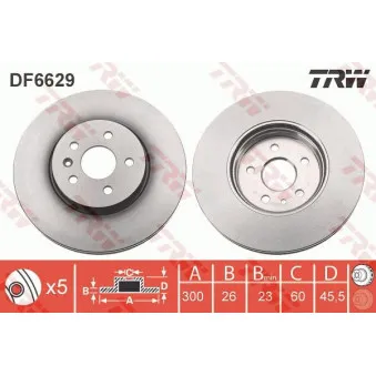 Jeu de 2 disques de frein avant TRW