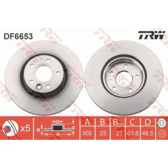 Jeu de 2 disques de frein avant TRW DF6653