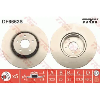 Jeu de 2 disques de frein avant TRW DF6662S