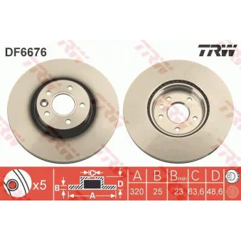 Jeu de 2 disques de frein avant TRW DF6676S