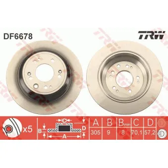 Jeu de 2 disques de frein arrière TRW