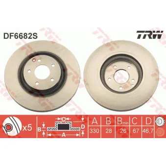 Jeu de 2 disques de frein avant TRW