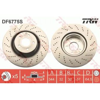 Jeu de 2 disques de frein avant TRW