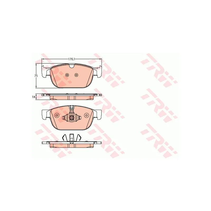 Jeu de 4 plaquettes de frein avant TRW GDB2153