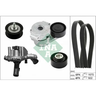 Pompe à eau+Jeu de courroie trapézoïdale à nervures INA 529 0301 30