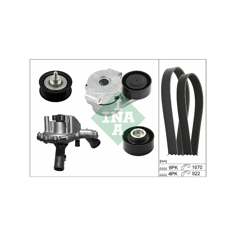 Pompe à eau+Jeu de courroie trapézoïdale à nervures INA 529 0301 30