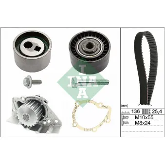 Pompe à eau + kit de courroie de distribution INA 530 0095 30