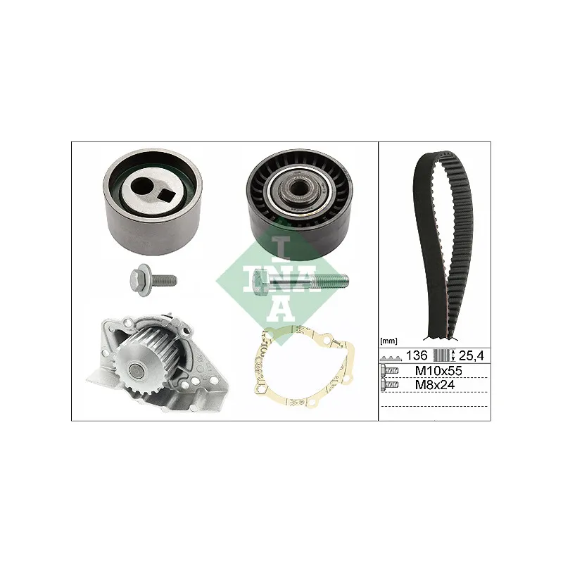 Pompe à eau + kit de courroie de distribution INA 530 0095 30