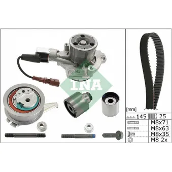 Pompe à eau + kit de courroie de distribution INA 530 0650 30