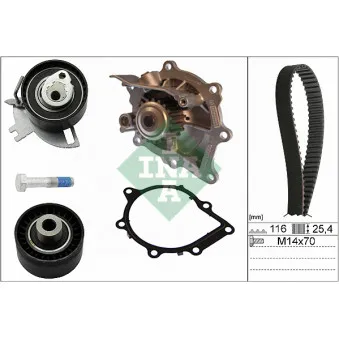 Pompe à eau + kit de courroie de distribution INA 530 0691 30