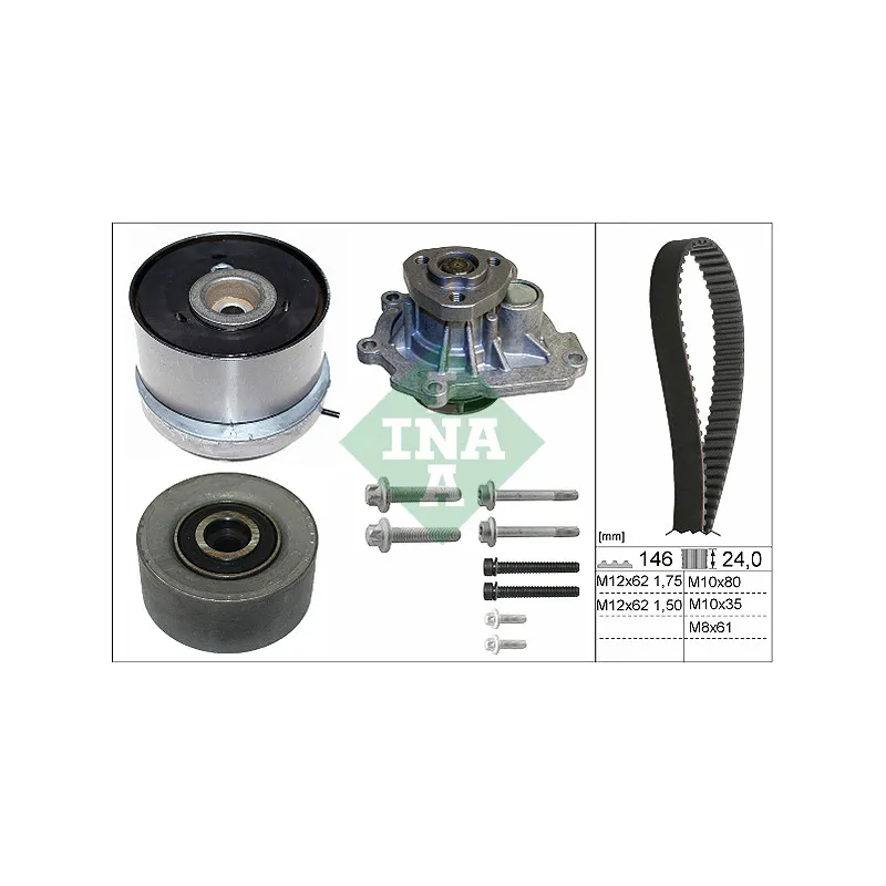 Pompe à eau + kit de courroie de distribution INA 530 0724 30
