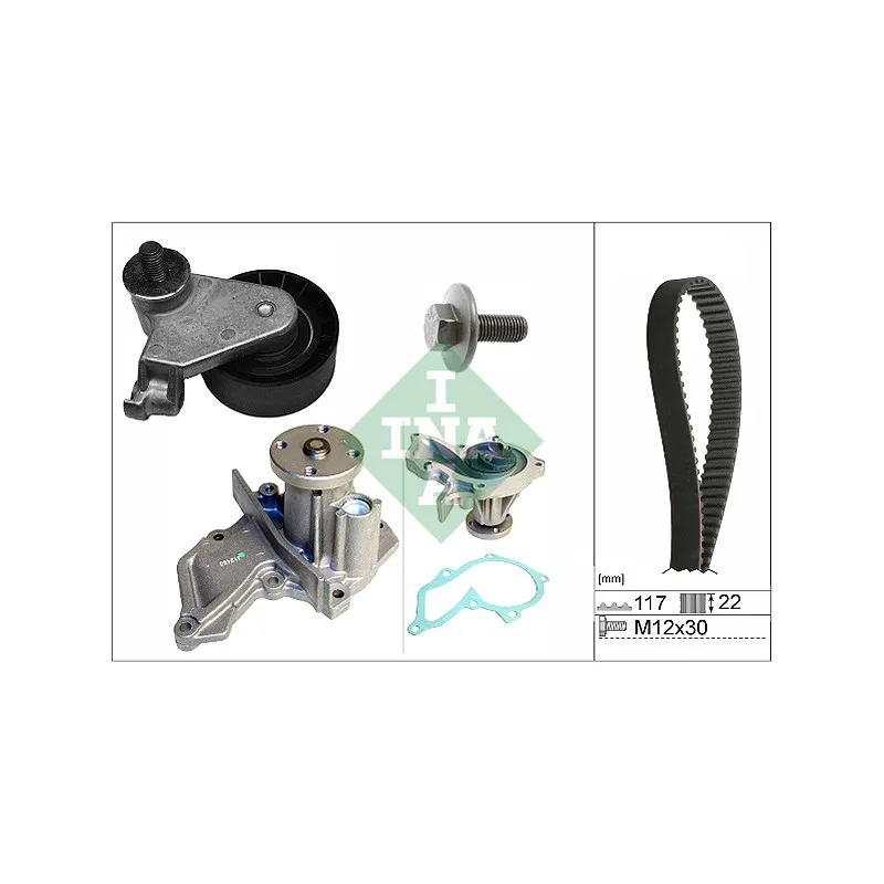 Pompe à eau + kit de courroie de distribution INA 530 0735 30