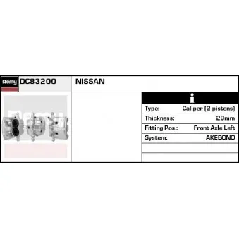 Étrier de frein REMY DC83200