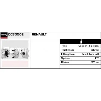 Étrier de frein REMY DC83502