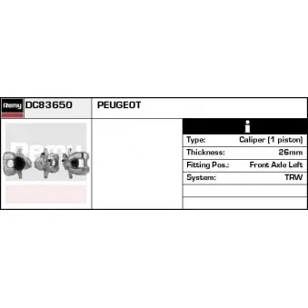 Étrier de frein REMY DC83650