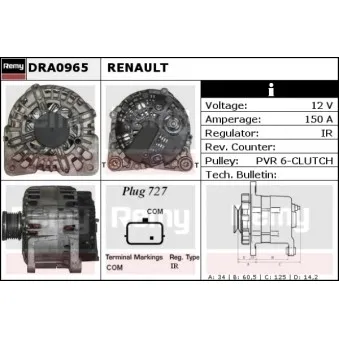 Alternateur REMY DRA0965