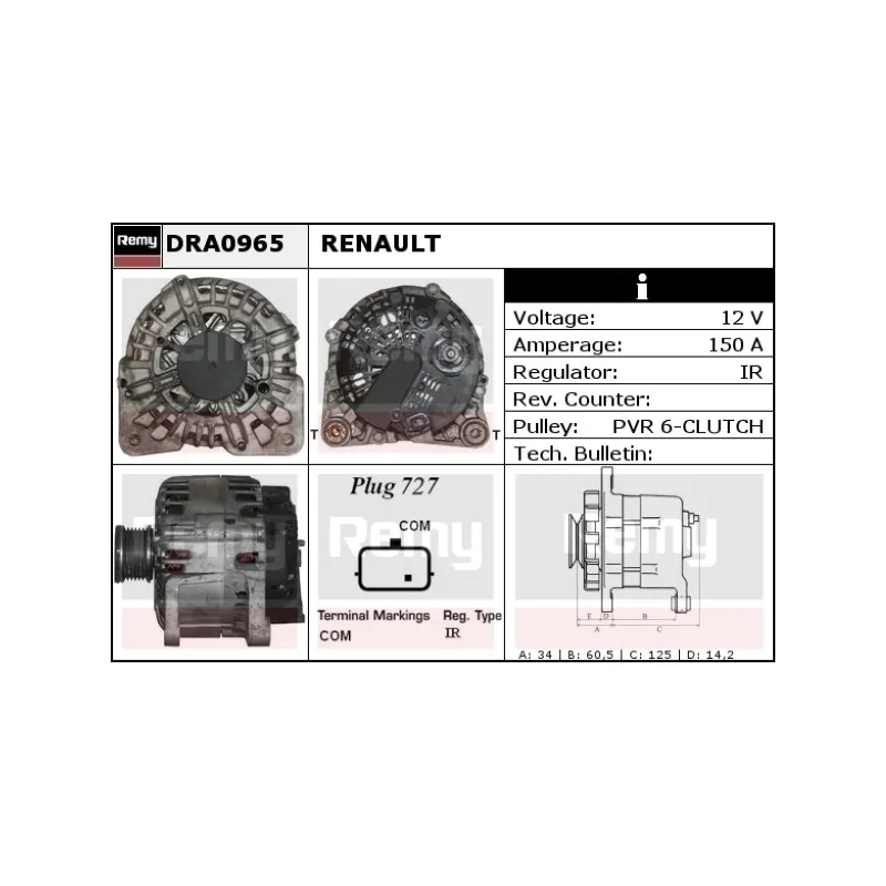 Alternateur REMY DRA0965