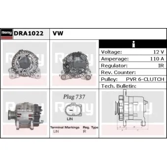 Alternateur REMY DRA1022