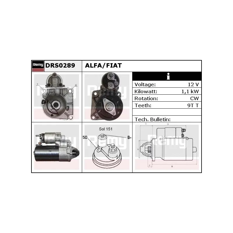 Démarreur REMY DRS0289