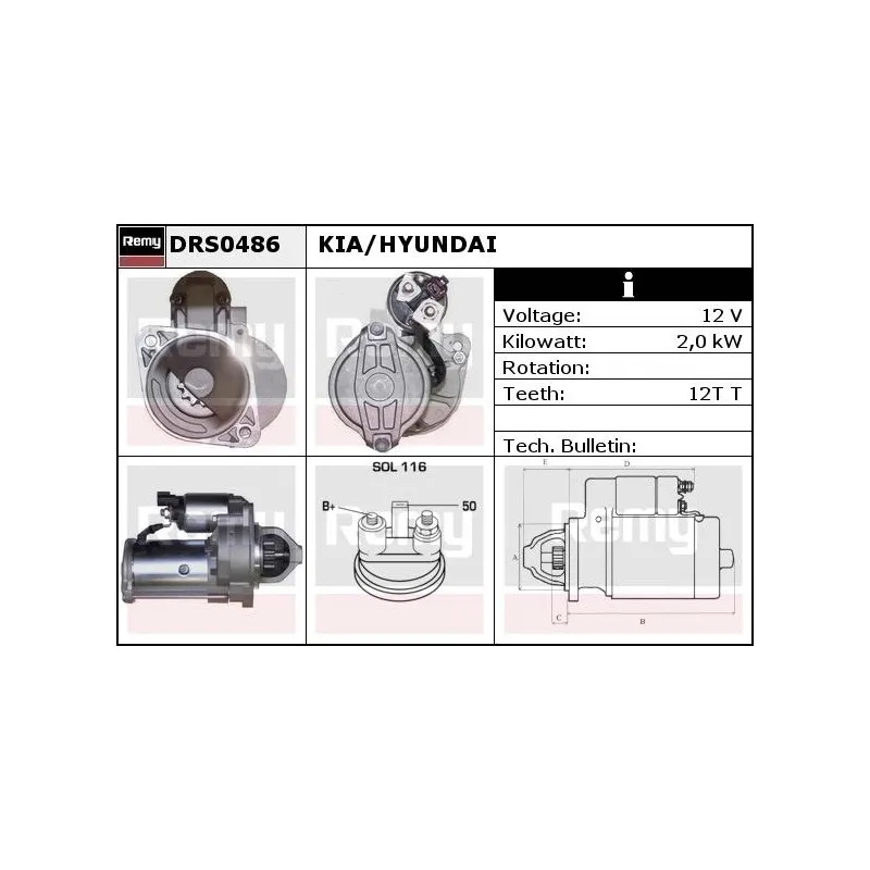 Démarreur REMY DRS0486