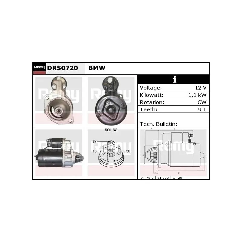 Démarreur REMY DRS0720