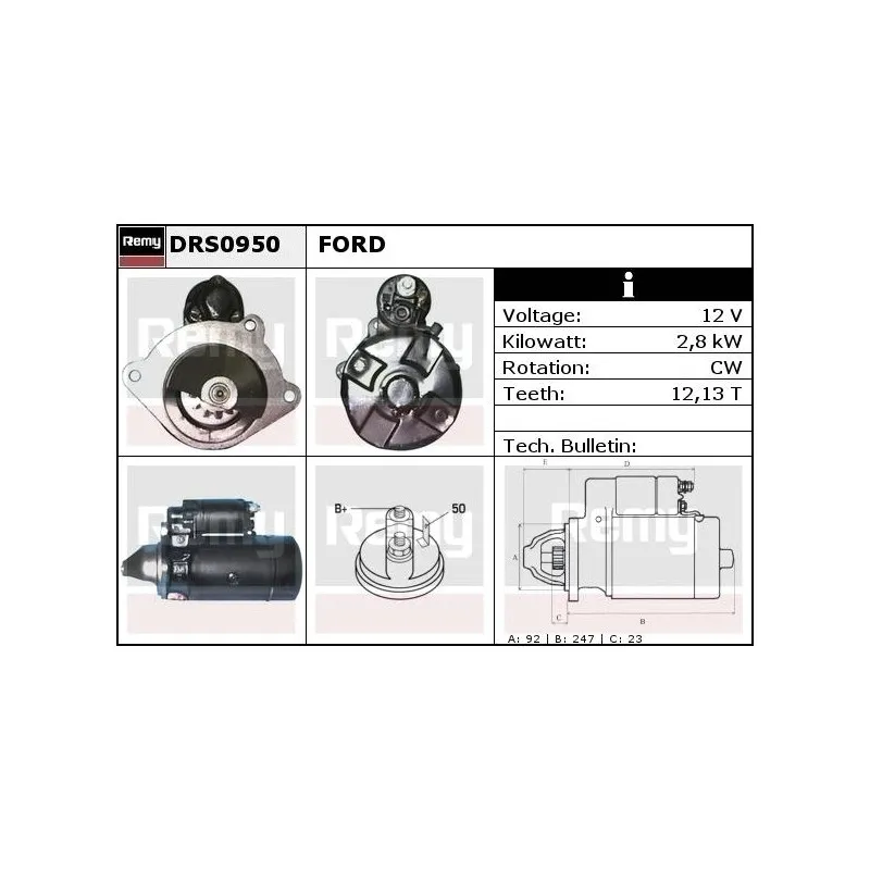 Démarreur REMY DRS0950