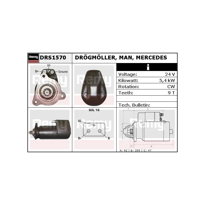 Démarreur REMY DRS1570