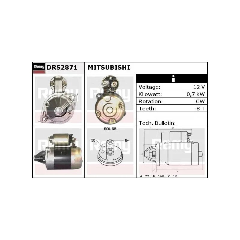 Démarreur REMY DRS2871