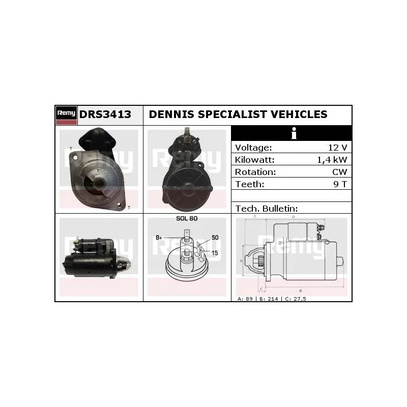 Démarreur REMY DRS3413