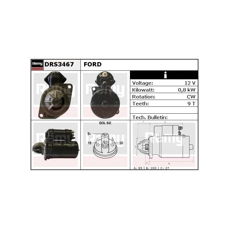 Démarreur REMY DRS3467