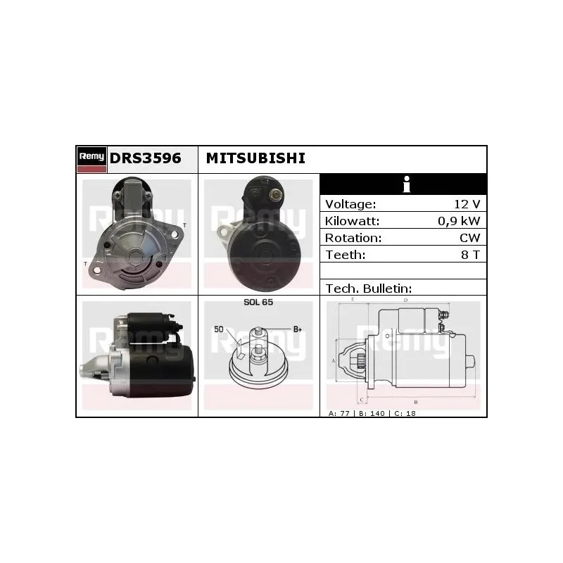 Démarreur REMY DRS3596