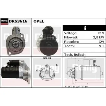 Démarreur REMY DRS3616