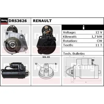 Démarreur REMY DRS3626