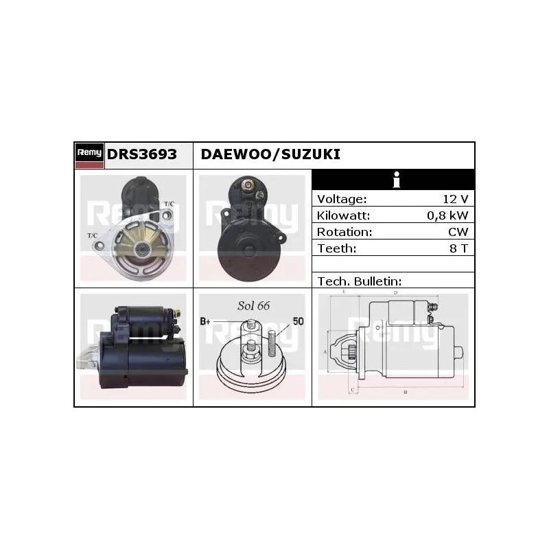Démarreur REMY DRS3693