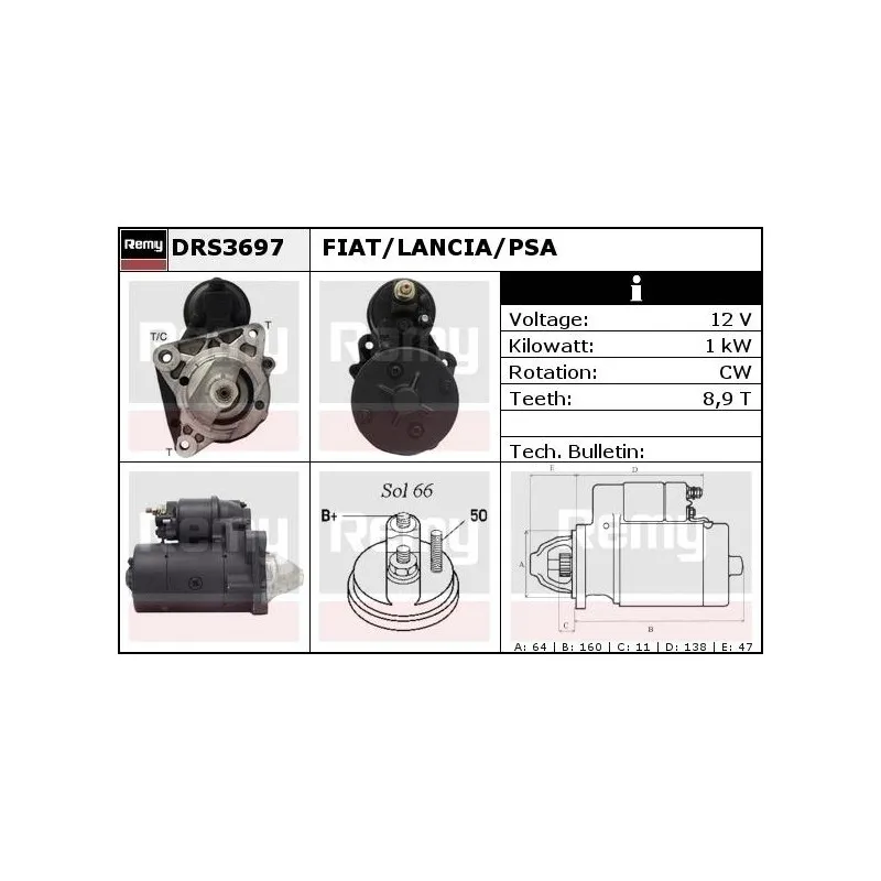 Démarreur REMY DRS3697
