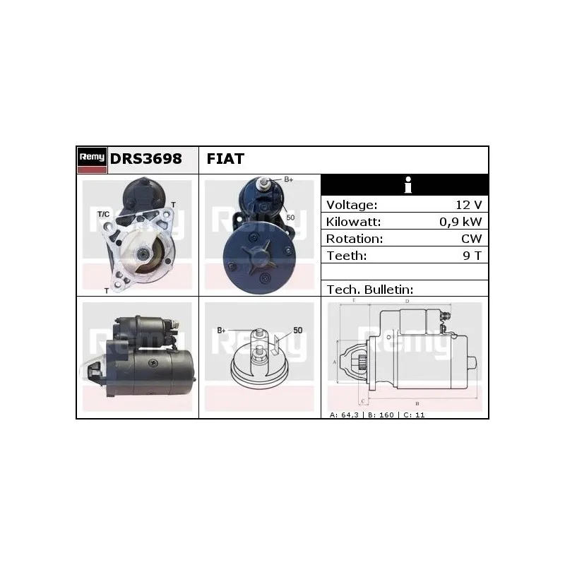 Démarreur REMY DRS3698