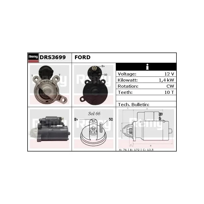 Démarreur REMY DRS3699