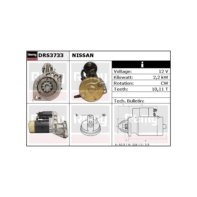 Démarreur REMY DRS3733