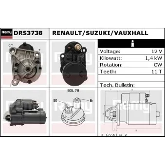 Démarreur REMY DRS3738