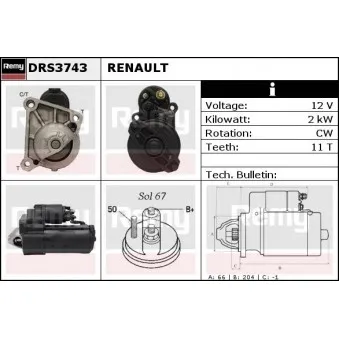 Démarreur REMY DRS3743