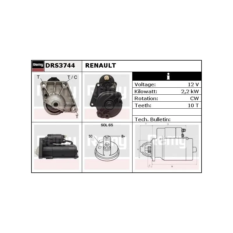 Démarreur REMY DRS3744