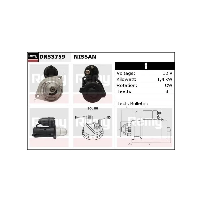 Démarreur REMY DRS3759