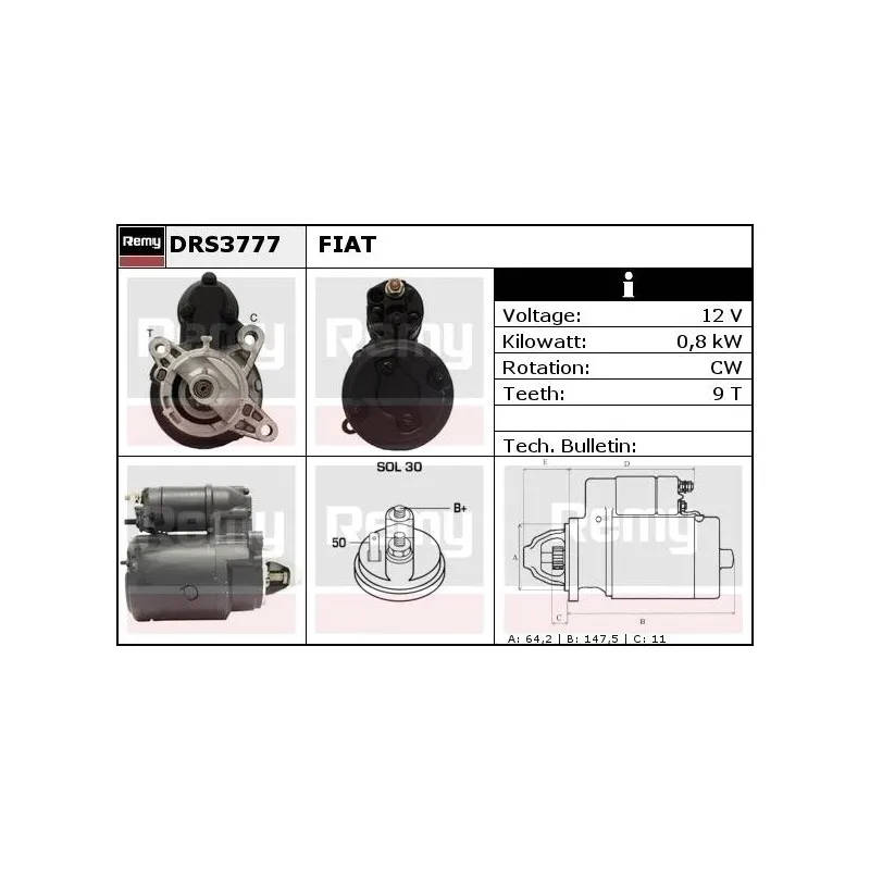 Démarreur REMY DRS3777