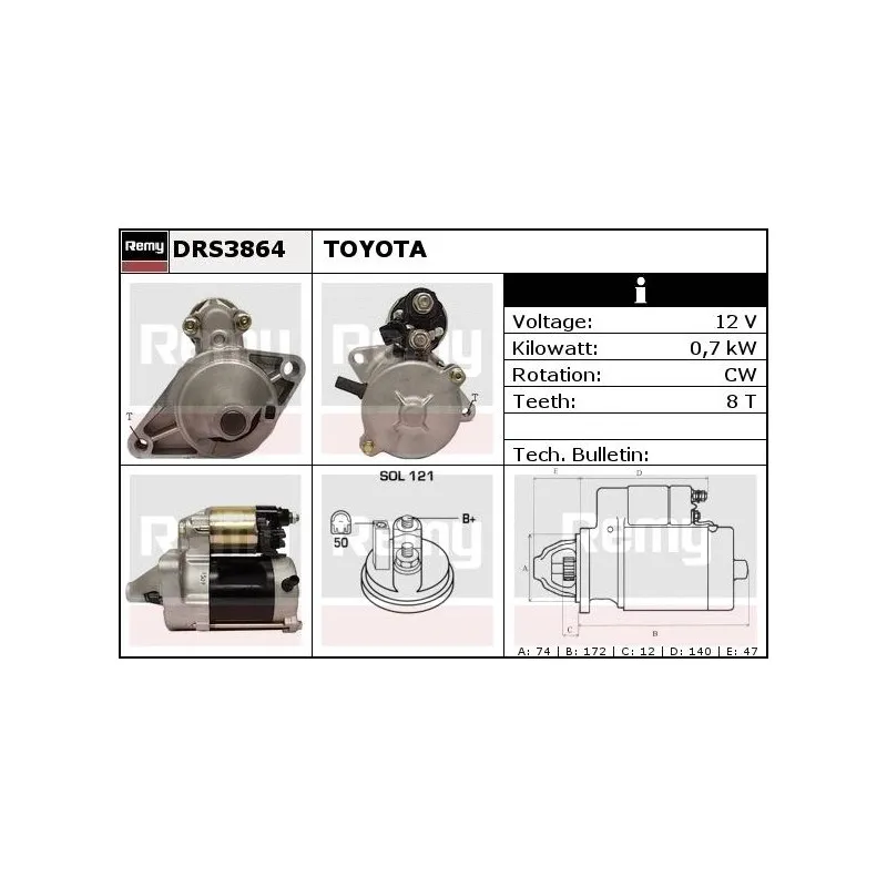 Démarreur REMY DRS3864