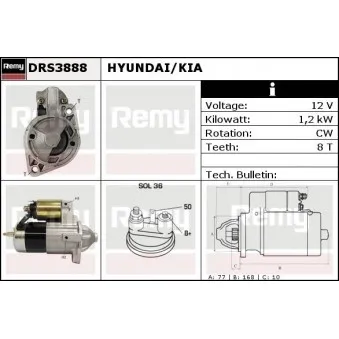 Démarreur REMY DRS3888