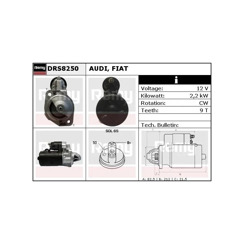 Démarreur REMY DRS8250