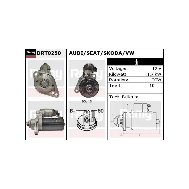 Démarreur REMY DRT0250