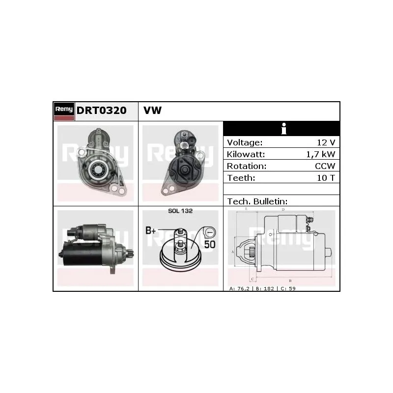 Démarreur REMY DRT0320