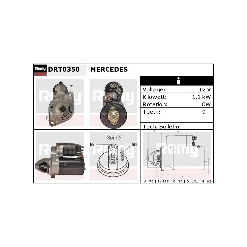 Démarreur REMY DRT0350